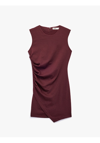 Koton Drape Detaylı Asimetrik Kesim Kolsuz Bisiklet Yaka Mini Elbise Bordo Çizgili 6wak80020uk Bordo Çizgili Koton Drape Detaylı Asimetrik Kesim Kolsuz Bisiklet Yaka Mini Elbise Bordo Çizgili 6wak80020uk Bordo Çizgili