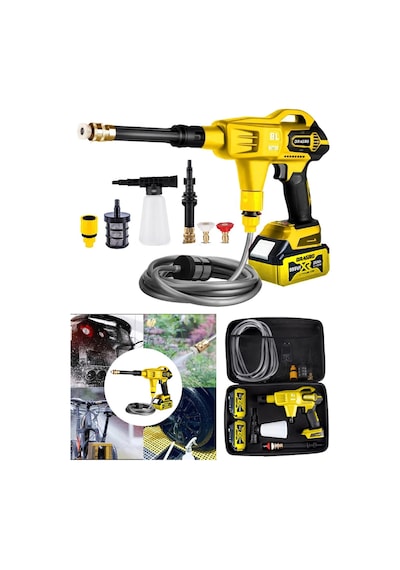 Dragro Alman Drg-999xseries S 999 Vf 20 Ah 100 Bar Kömürsüz Motor Şarjlı Oto Yıkama Makinesi Çift Akülü