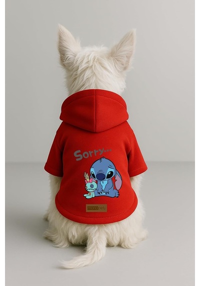 Baskılı İçi Polarlı Köpek Ve Kedi Kıyafeti & Elbisesi - Turuncu Renk Kapüşonlu Hoodie Bfb4e
