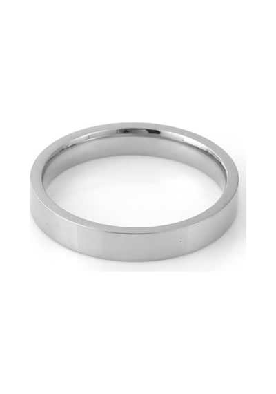 4mm Parlak Düz Model Unisex Kadın Erkek Çelik Alyans Yüzük Cl36 Beyaz