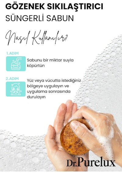 Gözenek Sıkılaştırıcı, Besleyici Hızlı Maske Makyaj Temizleme Süngerli Sabun Kabak Lifi - Lavanta