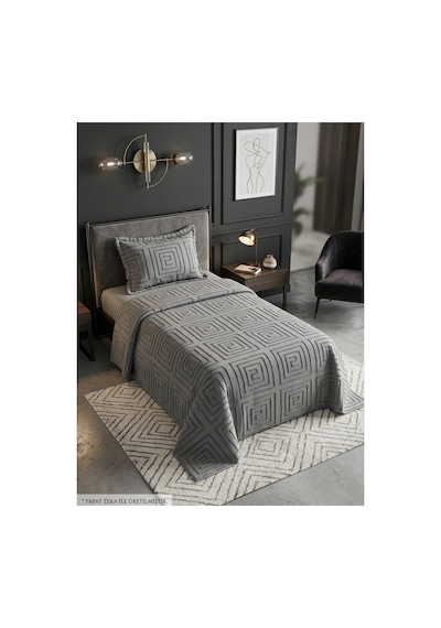 Premium Kabartma Dokulu Royal Model Tek Kişilik Yatak Örtüsü 1 Adet Yastık Kılıfı Dahil 180 X 240 Çok Renkli