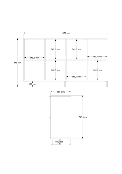 Robin Home Nexus 147x35 Cm Ofis Dolabı Klasör Dolabı Konsol Çok Amaçlı Dolap Metal Ayaklı Sepet-kumsal-antrasit Kahverengi