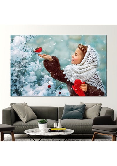 70x100cm 1 Parça Kanvas Tablo, Sevimli Kız