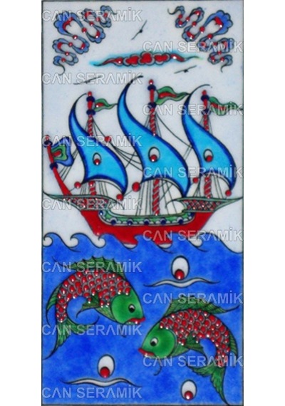 Can Seramik - 10x20 CM El Dekoru Kütahya Çinisi