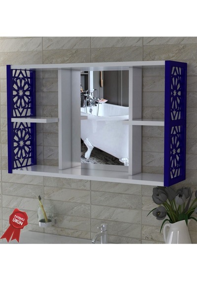 Aynalı Banyo Dolabı Mavi Diğer