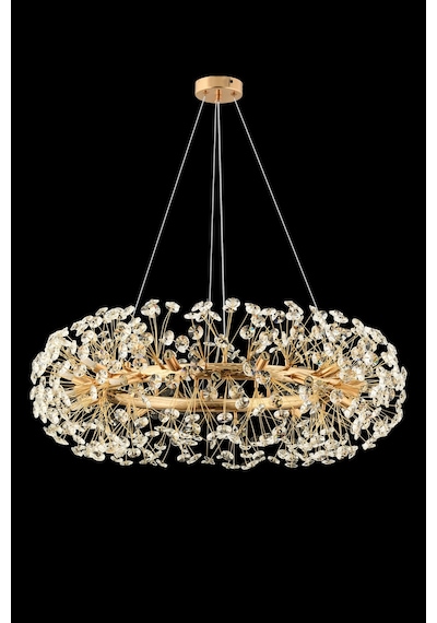 Gloria 80'lik Gold Kristal Taşlı Modern Tasarım Salon Avize