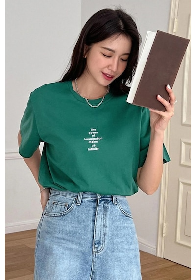 Unisex The Power Of Baskılı Tasarım Tshirt Yeşil