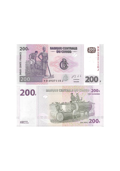 Demokratik Kongo 200 Frank 2013 Yılı Yabancı Kağıt Para Çil Unc Koleksiyon Para