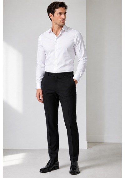 Bihan Store Erkek Slim Fit Edmone Kumaş Pantolon Mc413-siyah
