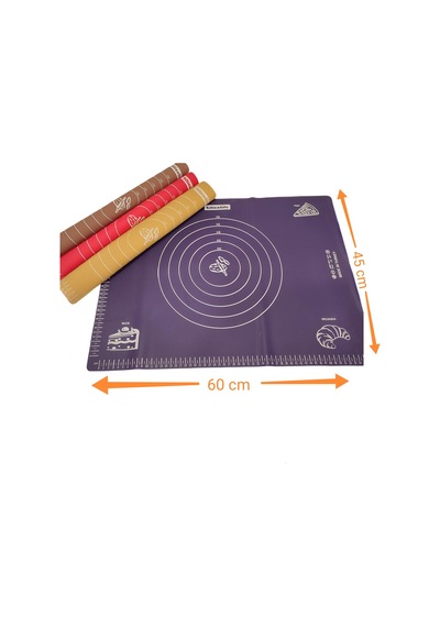 Silicolife Ölçülü Büyük Hamur Matı 45*60 CM Kahverengi