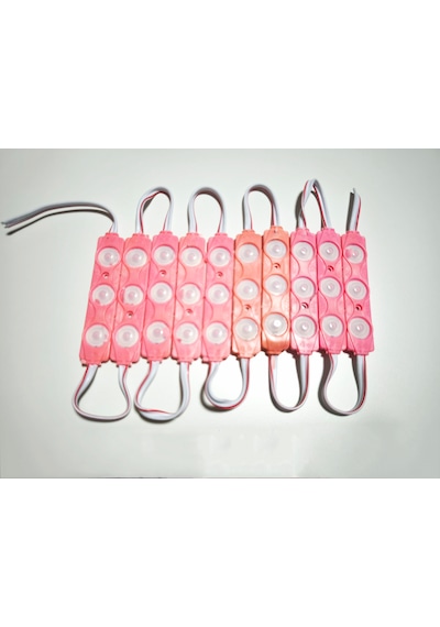Parmak Led Lamba Pembe 3 Led 140 Lümen 12 Volt 10,lu