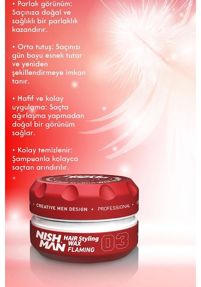 Saç Şekillendirici Parlak Wax 03 Sert Yapı 150 Ml