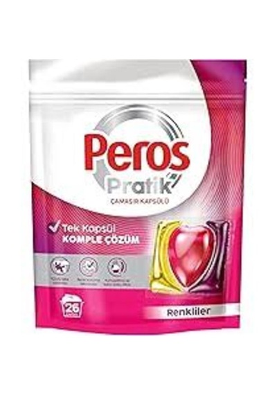 Peros Çamaşır Deterjanı Tableti Kapsülü Renkliler İçin 26 Adet