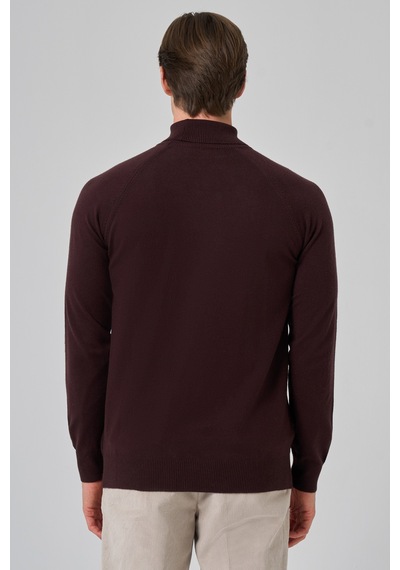 Morven Erkek Mürdüm Trend Core Spun Balıkçı Yaka Dynamic Fit Rahat Kesim Triko 26kc017010370 Mürdüm Mürdüm