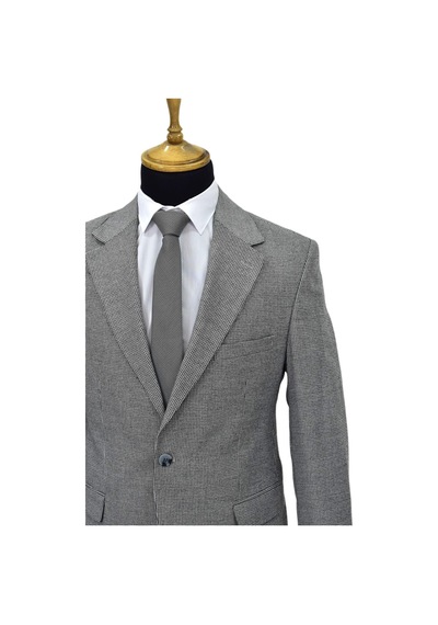 Erkek Gri Tek Spor Ceket Çift Yırtmaçlı Bgl-st03981 Gri