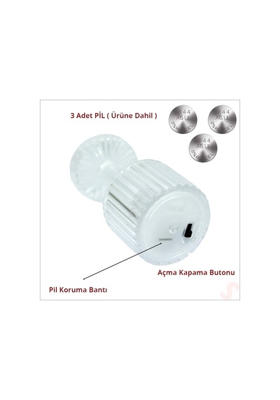 Retro Mini Masa Lambası Pilli Led Işık, 8,5cm X 4cm X 3 Adet