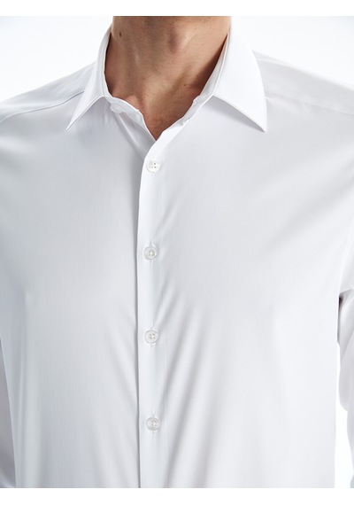 Lcw Busıness Beyaz Slim Fit Armürlü Erkek Basic Gömlek