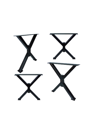 2 Adt Metal X Çapraz Ayak Ahşap Kütük Masif Orta Sehpa Ayağı 45Cm