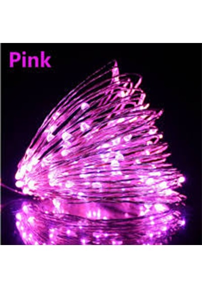 10 Metre Pembe Usb Li Peri Led Yılbaşı Süsleme Işığı Pembe