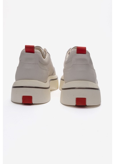 Marcomen Erkek Kalın Tabanlı Sneaker Ayakkabı Gerçek Deri Mc 23136 Beyaz