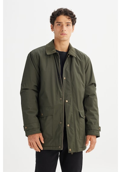 Lee Sıcak Tutan Regular Fit Normal Kesim İçi Polarlı Cepli Parka Haki