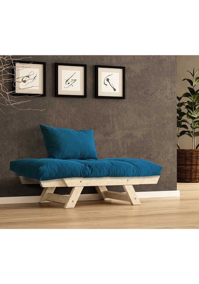 Woodesk Adalar Masif Natural-mavi Renk Berjer Cpt8146-140 Mavi
