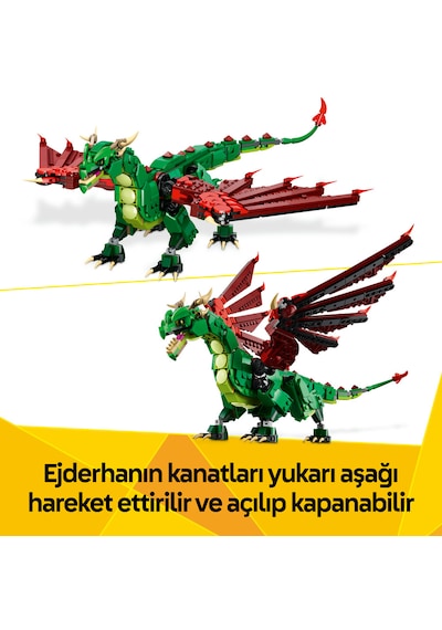 LEGO® Creator 3’ü 1 Arada Orta Çağ Ejderhası 31161 - 9 Yaş ve Üzeri Çocuklar için Yaratıcı Oyuncak Yapım Seti (715 Parça)