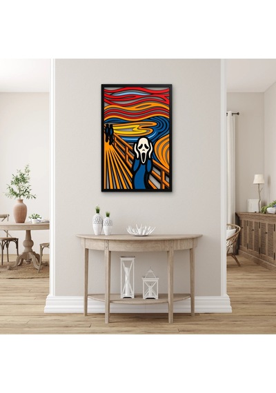 Maskeli Çığlık Metal Tablo 53x80 Cm Çok Renkli