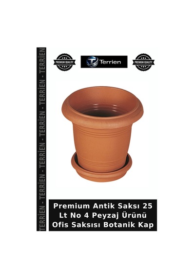 Premium Antik Saksı 25 Lt No 4 Peyzaj Ürünü Ofis Saksısı Botanik Kap