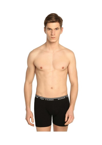 Erkek Siyah Likralı Boxer 1'Li Paket 001
