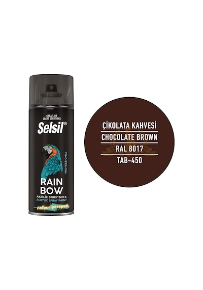 Selsil Rainbow Akrilik Sprey Boya Çikolata Kahvesi 400 Ml - Ral8017