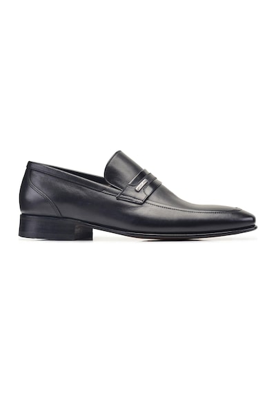 Siyah Klasik Loafer Kösele Ayakkabı -7003- Siyah