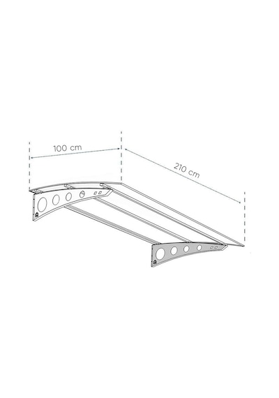 Modern Serisi Pratik Sundurma - Antrasit Taşıyıcılı - Bronz Füme Üst Kaplama 210 Cm X 100 Cm - Ral 7016