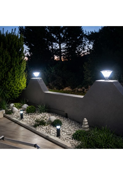 Ct-7315 30w Solar Bahçe Lambası Set Üstü Dış Mekan Aydınlatma Armatürü 6400k Beyaz Işık 1 Adet