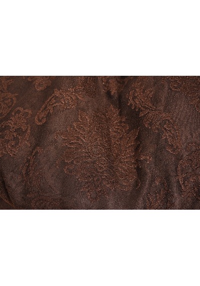 Damaks Acı Kahve Hazır Dikilmiş Pileli Fon Perde 300x260 Cm