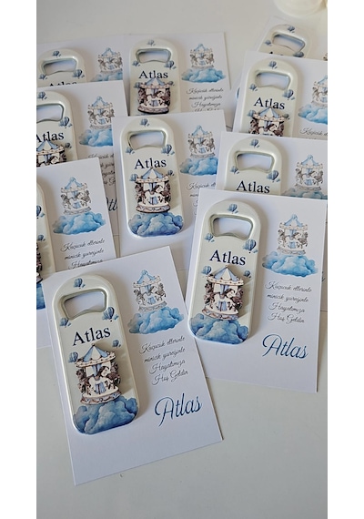 Atlı Karınca Temalı Erkek Bebek Açacak Hediyelik Magnet 20 Li Paket