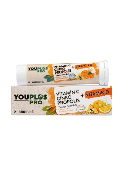 Youplus Pro Vitamin C D Çinko Propolis 15 Efervesan Tablet 3 Adet