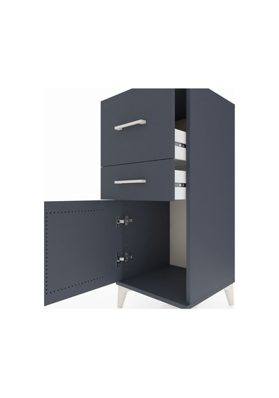 Hyperion Komodin 2 Çekmeceli Tek Kapaklı 44x44x106 Antrasit-a... Antrasit
