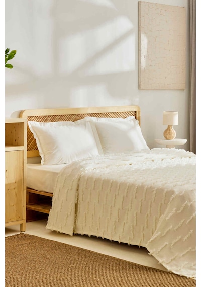 Kaşmir Home Ella Çift Kişilik Yatak Örtüsü Offwhite