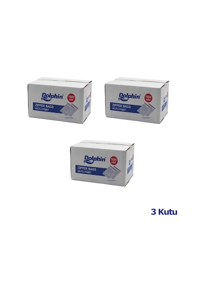 Dolphin Y Kilitli Şeffaf Buzdolabı Kilitli Saklama Poşeti Torba - 11x14 Cm. - 1000 Adetlik 3 Kutu