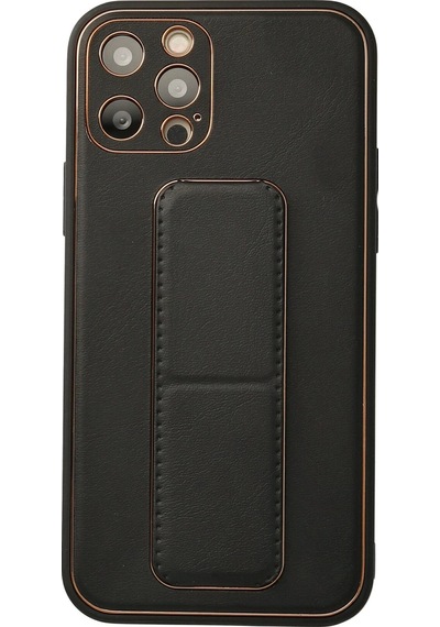 Newface Apple iPhone Uyumlu 12 Pro Kılıf Coco Deri Standlı Kapak Semeglbl - 18 - Siyah