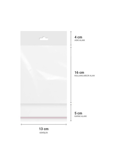 Askılı Meksika Şapka Bantlı Şeffaf Opp Torba 13x16+9 Cm - 500 Adet