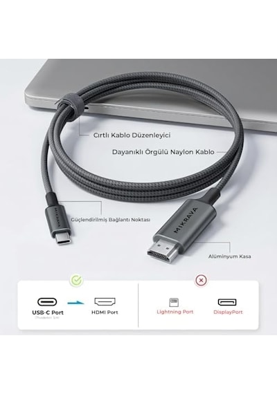Usb C Hdmı Kablo 4k 60hz,2k 120hz,1080p 165hz Hdr Hdcp Type C To Hdmı 2.0 , İphone 15/16/17 Pro, Macbook İpad Pro/air, S25 İle Uyumlu 2 Metre