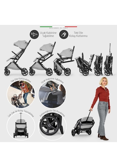 Elele Flight 2 Kabin Tipi Travel Sistem Bebek Arabası Bej