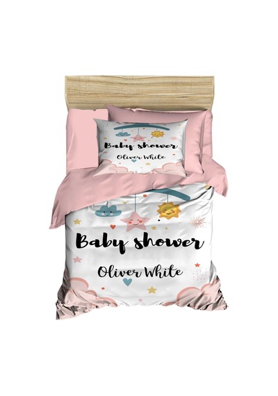 Yenidoğan Kız Bebek Nevresim Takımı %100 Pamuklu Baby Shower White Çok Renkli