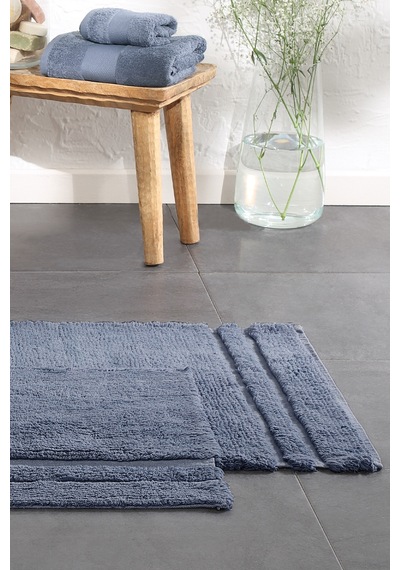 Yataş Bedding Felicia Banyo Paspası Seti - İndigo (50x60 cm + 60x100 cm) Indigo