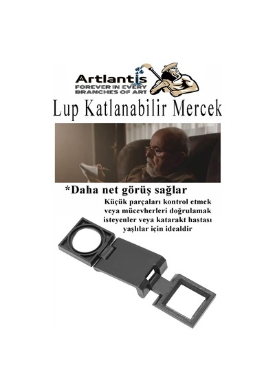 Lup Büyüteç Mercek 2x2 Cm 1 Adet 10x Büyütmeli Plastik Katlamalı Lup Optik Mercek Tekstil Kumaş İplik Katlanabilir