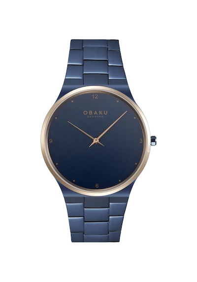 Obaku Denmark V305gxslsl Quartz Çelik Lacivert Safir Cam 42 Mm Erkek Kol Saati Altın