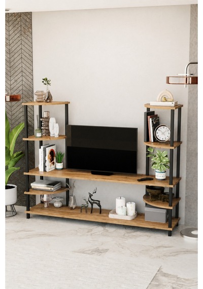 Neoline 150 Cm Tv Ünitesi Çok Raflı Modern Tv Sehpası - Meşe Meşe Neoline 150 Cm Tv Ünitesi Çok Raflı Modern Tv Sehpası - Meşe Meşe